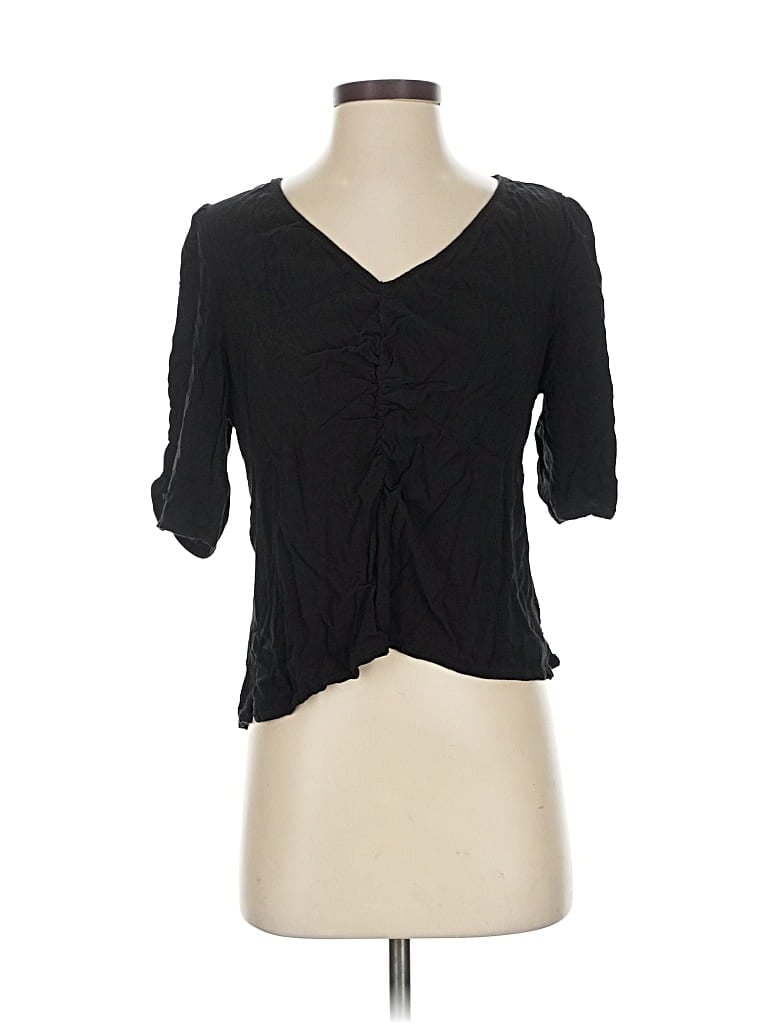 Pre-owned Old Navy 3/4 Sleeve Top Black Sweetheart Neckline Tops