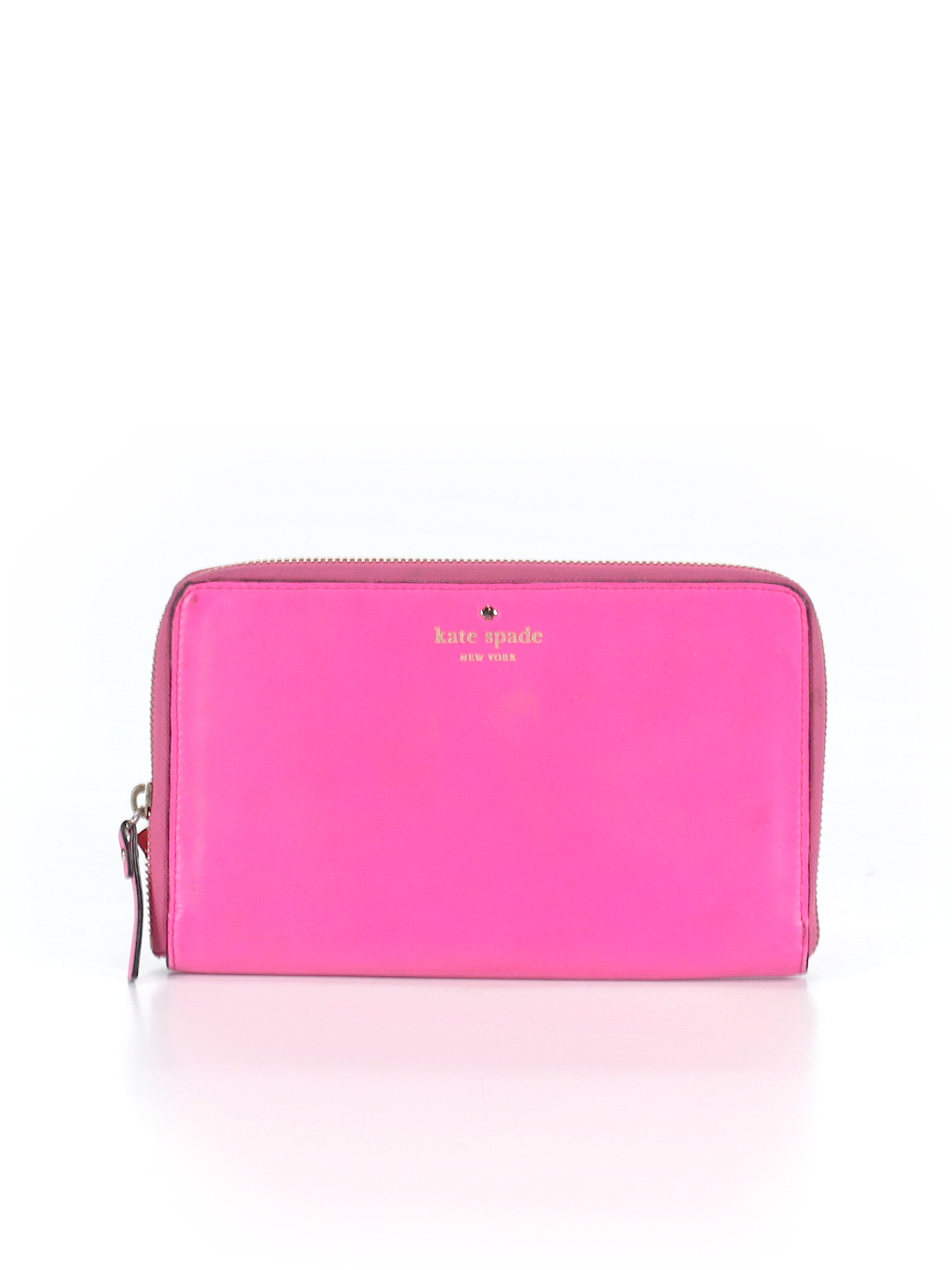 Kate Spade New York 100% Leather Solid Pink Leather Wallet One Size ...