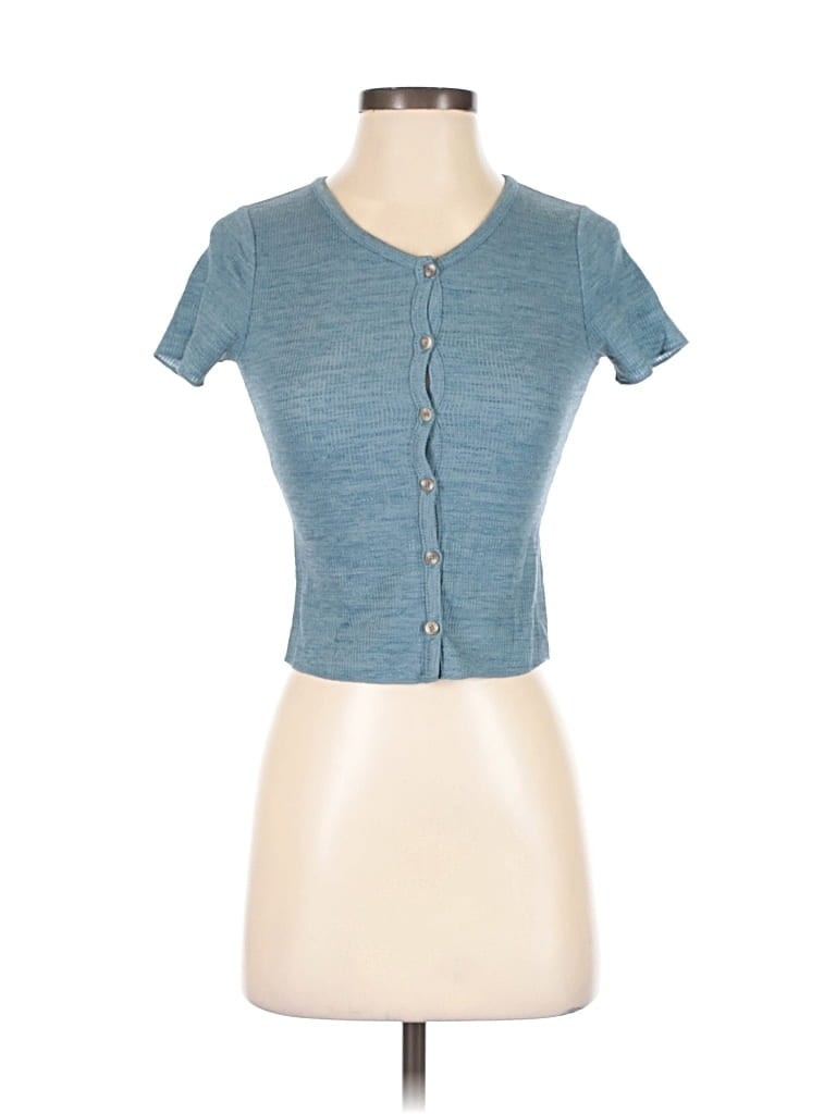 Pre-owned Rsq Short Sleeve Top Blue Sweetheart Neckline Tops