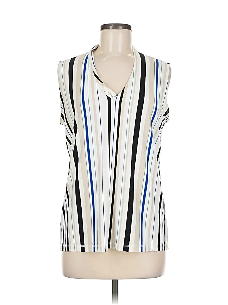 Pre-owned Ann Taylor Factory Sleeveless Blouse In White