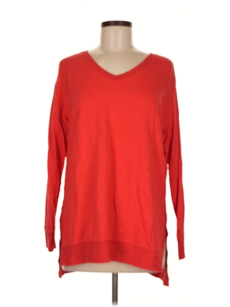 Pre-owned Zenergy By Chico's 3/4 Sleeve T-shirt In Red