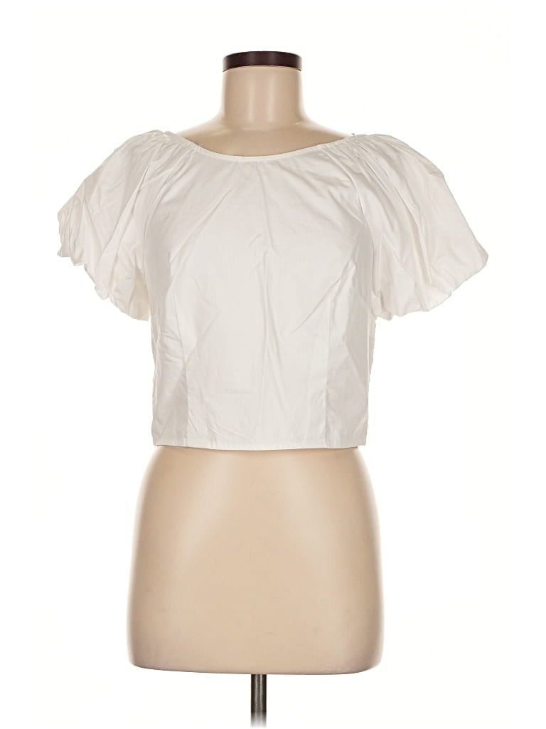 J.crew Collection Short Sleeve Top White Sweetheart Neckline Tops