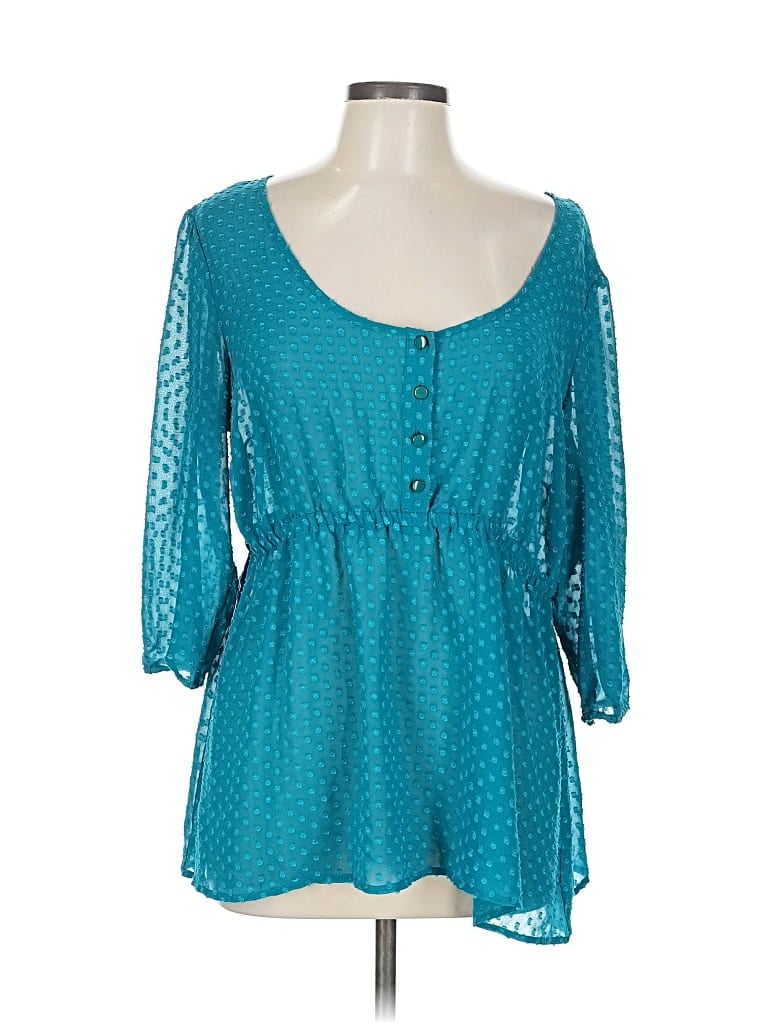 Pre-owned Torrid Long Sleeve Blouse In Blue