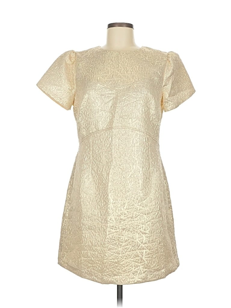 Pre-owned Ann Taylor Loft Cocktail Dress In Gold