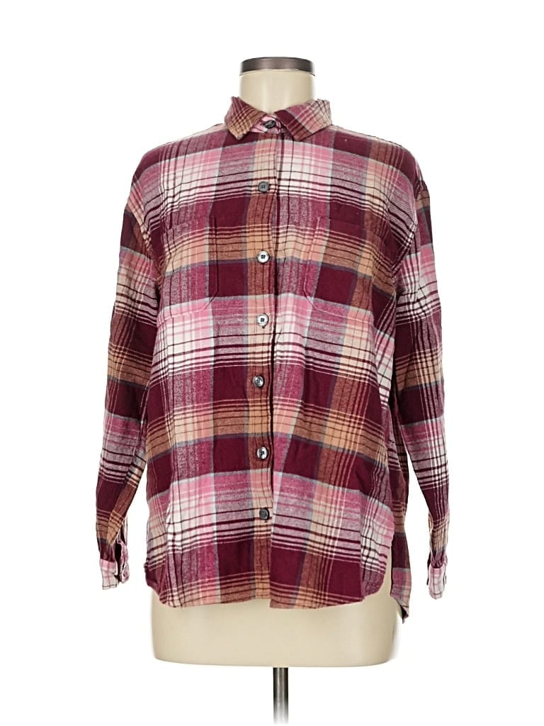 Pre-owned Old Navy Long Sleeve Button Down Shirt In Burgundy