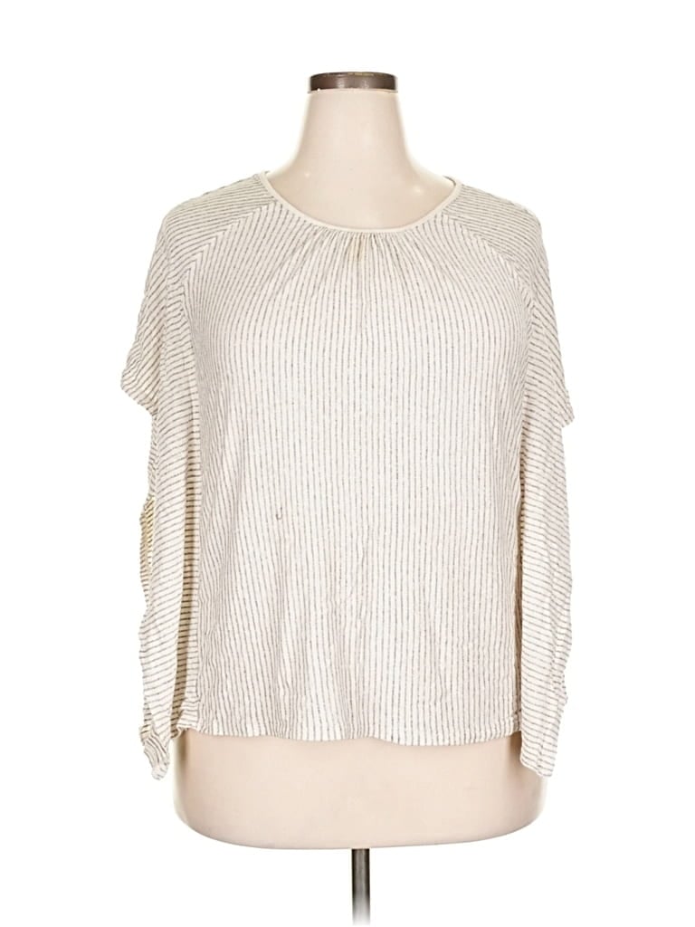 Pre-owned Purejill 3/4 Sleeve T-shirt In White