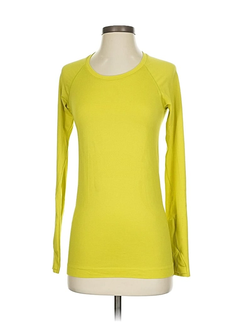Pre-owned Lululemon Athletica Long Sleeve T-shirt In Yellow