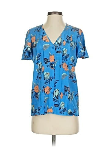 Diane von Furstenberg Short Sleeve Silk Top (view 1)