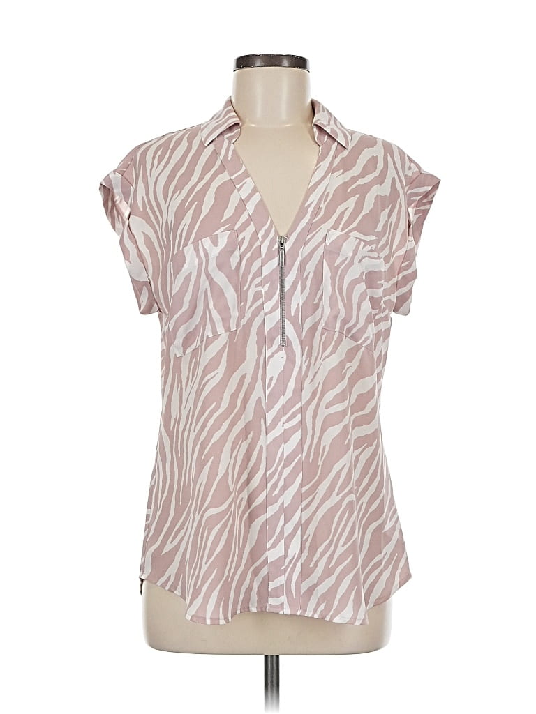 Pre-owned Express Outlet Short Sleeve Blouse In Pink