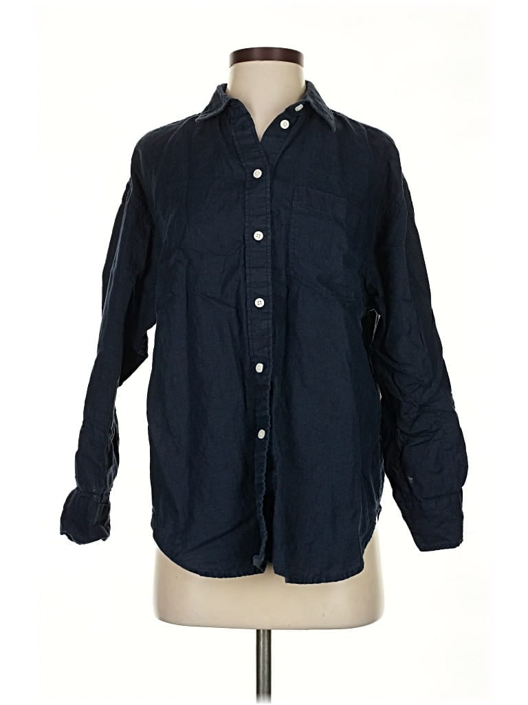 Pre-owned Baird Mcnutt For J.crew Long Sleeve Button Down Shirt In Blue