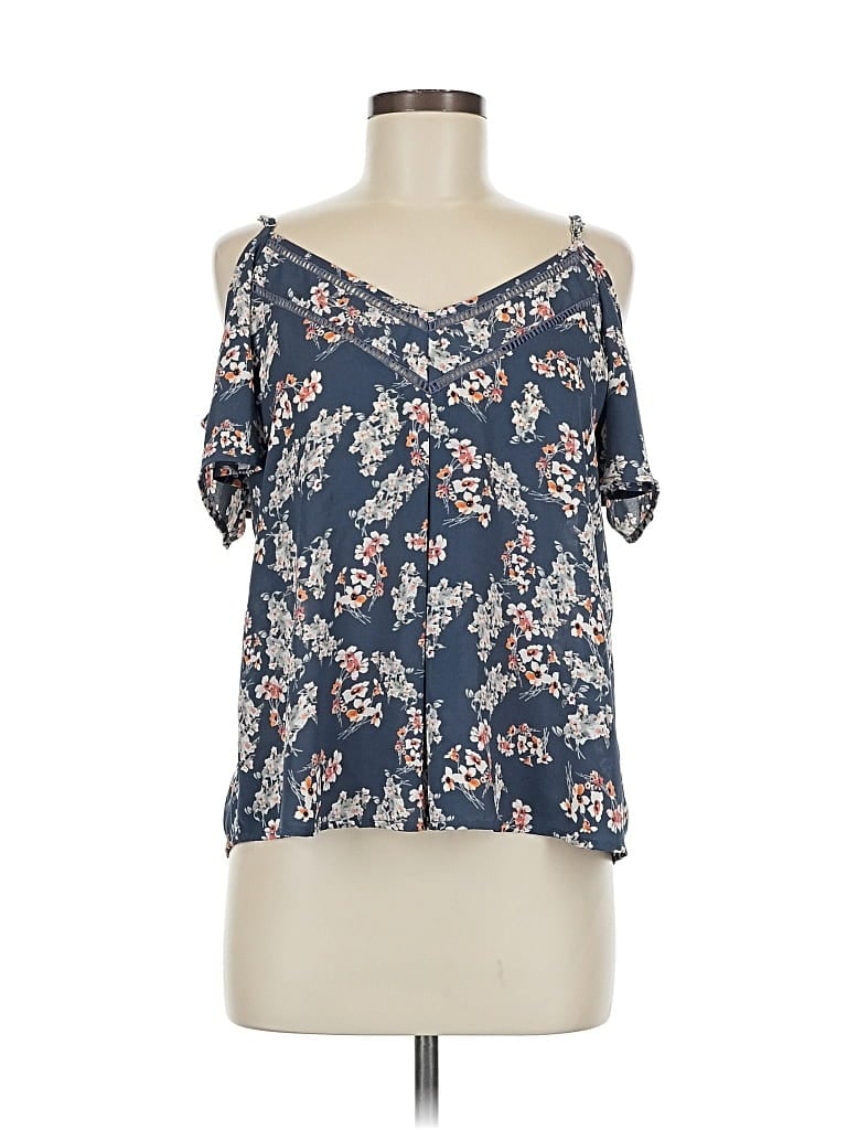 Pre-owned Sienna Sky Short Sleeve Blouse In Blue