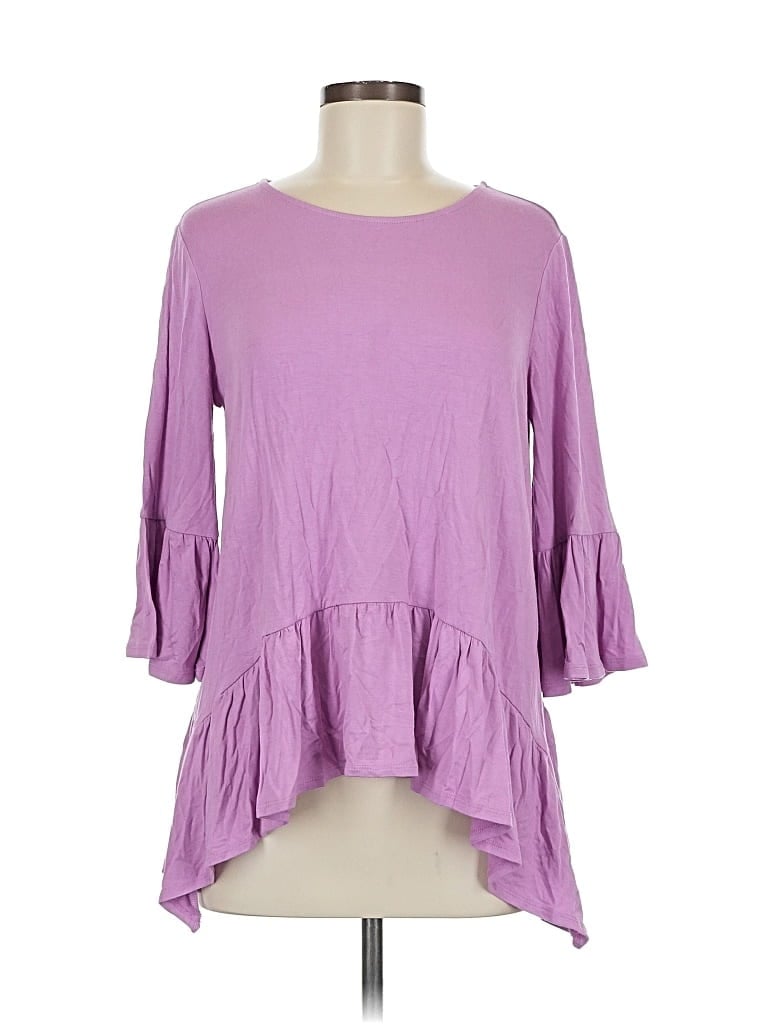 Pre-owned Gibson 3/4 Sleeve T-shirt In Purple