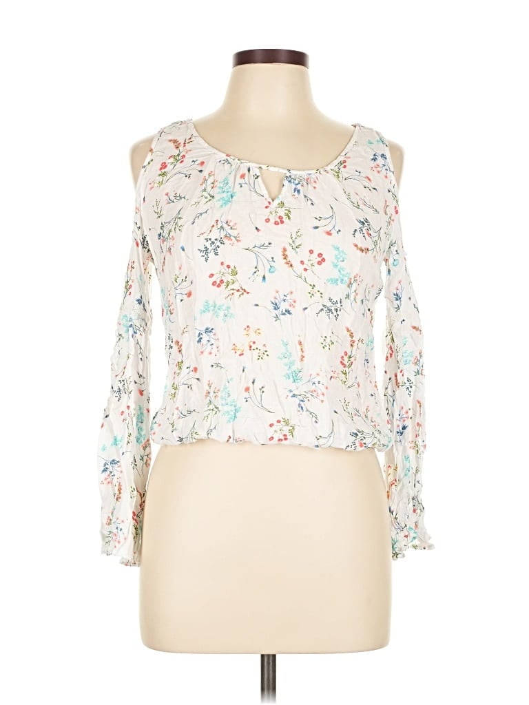 Pre-owned Arizona Jean Company 3/4 Sleeve Blouse In White