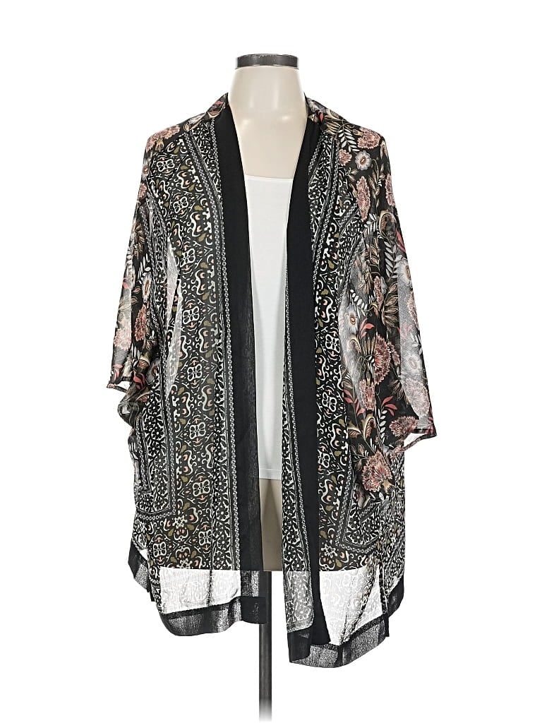 Pre-owned Christopher & Banks Kimono In Black