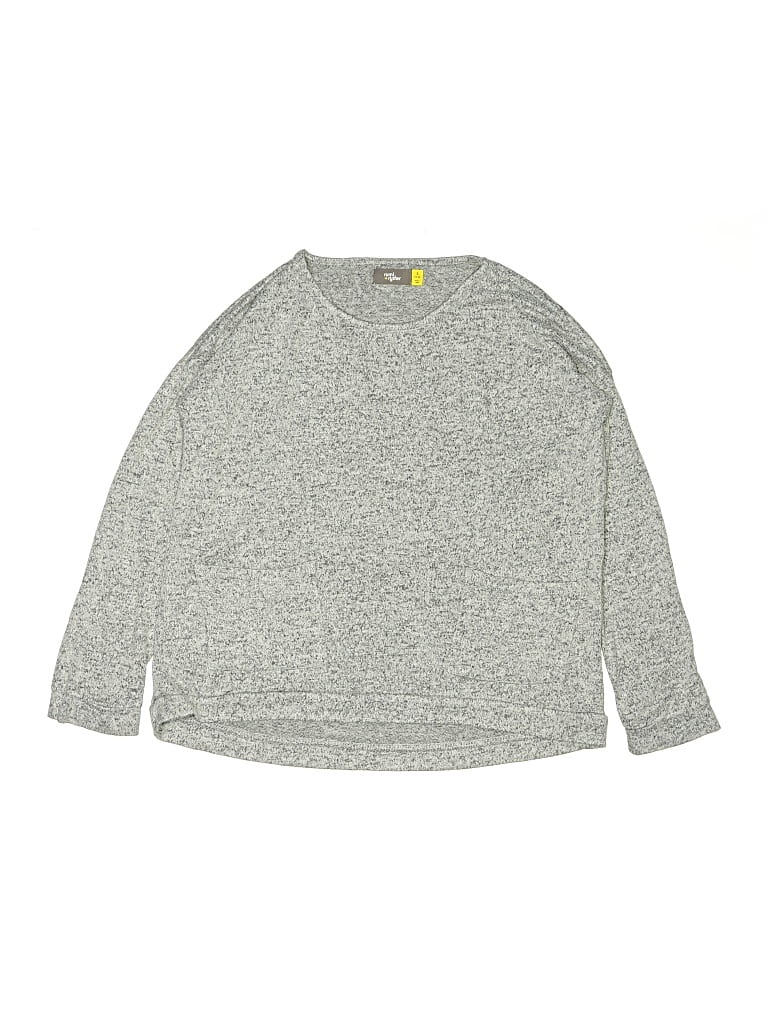 Pre-owned Rumi + Ryder Kids' Long Sleeve Top Gray Crew Neck Tops