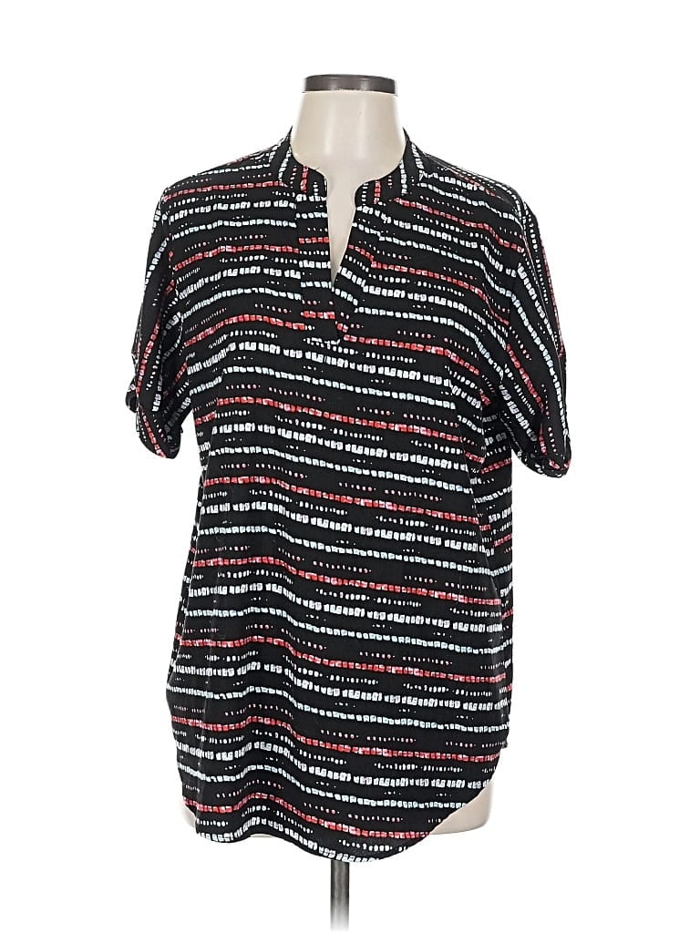 Pre-owned Unbranded Short Sleeve Blouse In Black