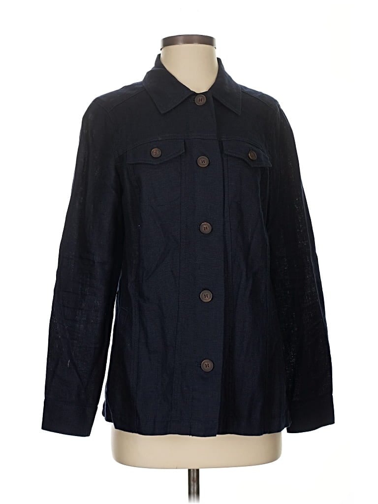 Pre-owned J. Mclaughlin Long Sleeve Button Down Shirt In Black