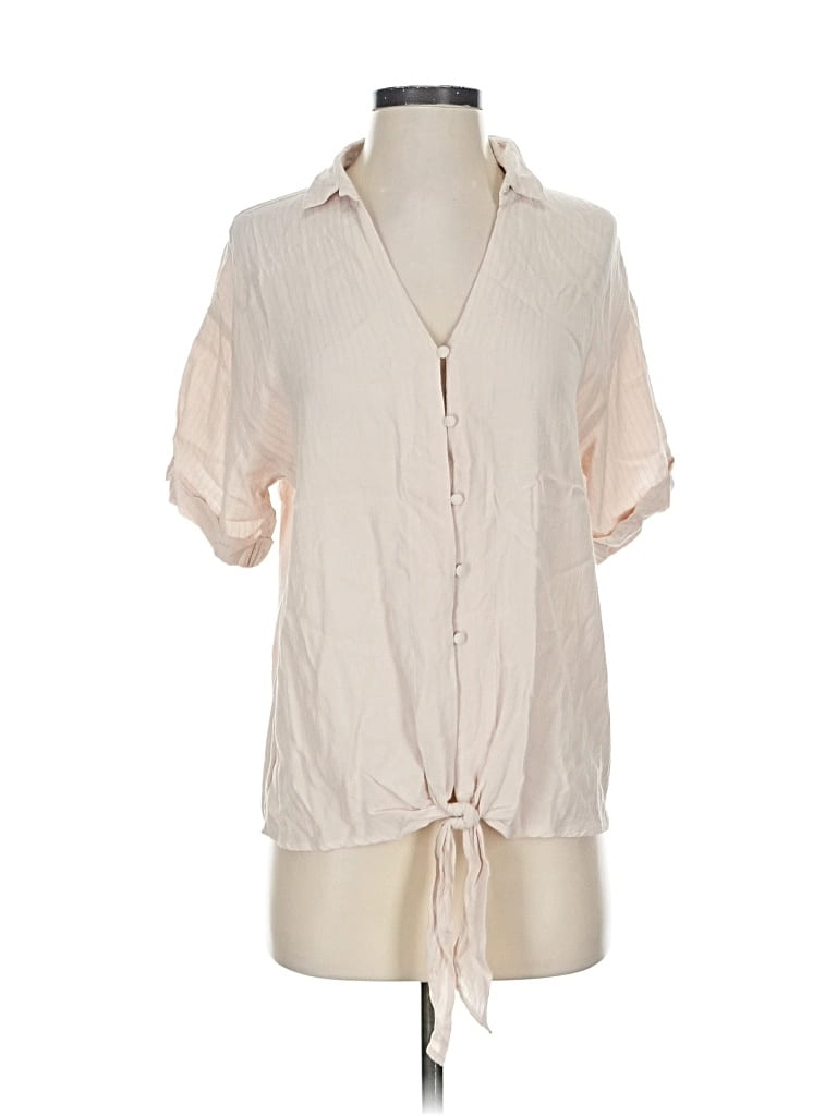 Pre-owned Assorted Brands Short Sleeve Blouse In Brown