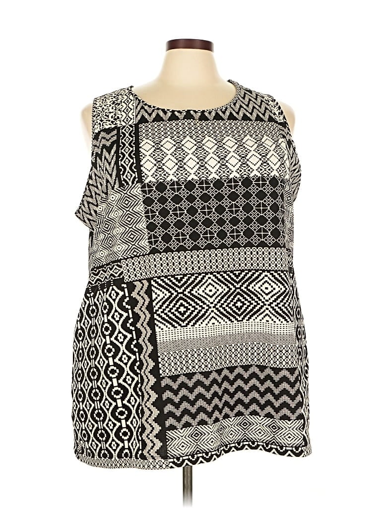 Pre-owned Cj Banks Sleeveless Blouse In Gray