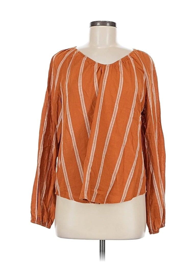 Pre-owned A.n.a. A New Approach Long Sleeve Blouse In Orange