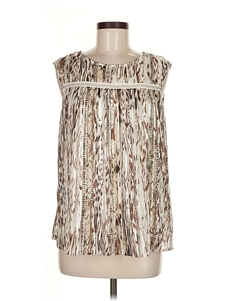 Pre-owned Tahari Sleeveless Blouse In Silver