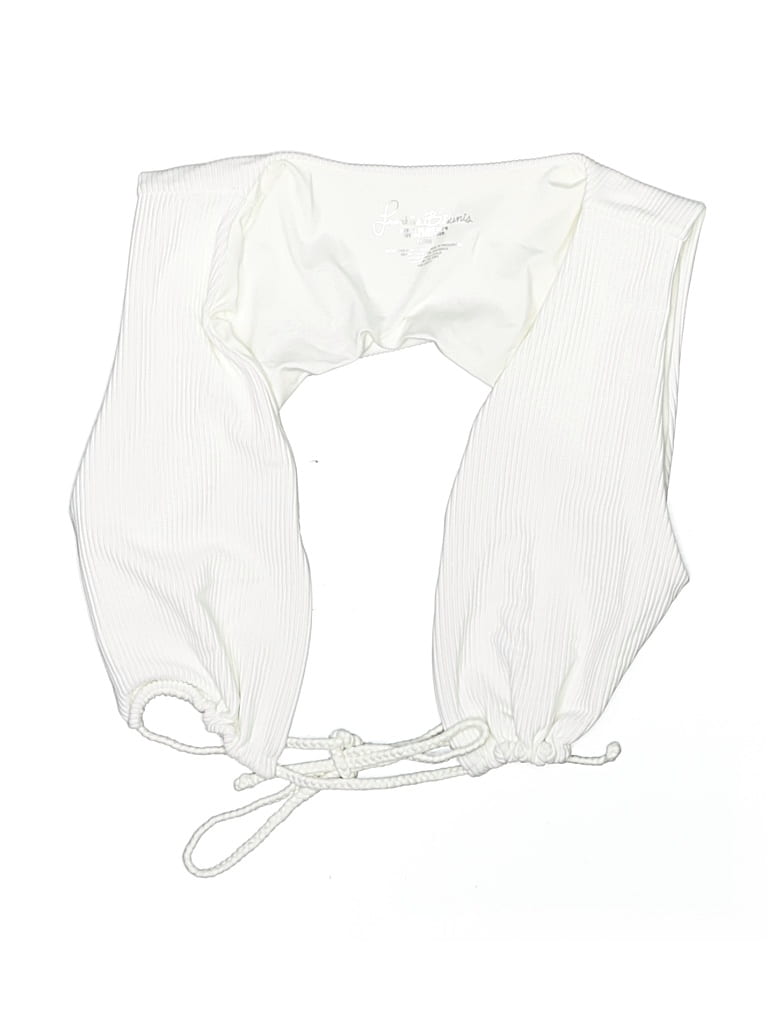 Pre-owned Frankies Bikinis Swimsuit Top White Swimwear