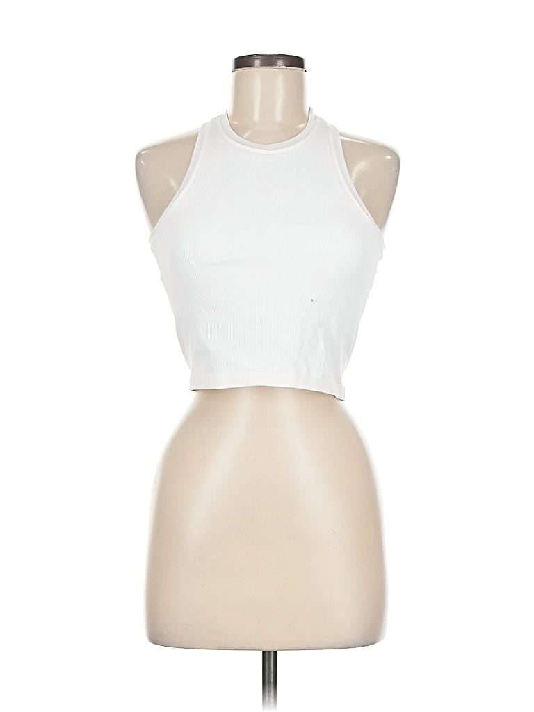 Pre-owned Pro-fit Tank Top Ivory Halter Neckline Tops In White