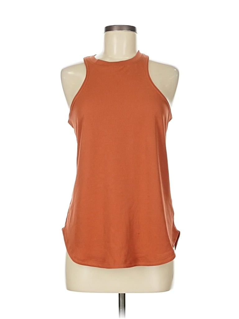 Pre-owned Nike Tank Top Orange Halter Neckline Tops