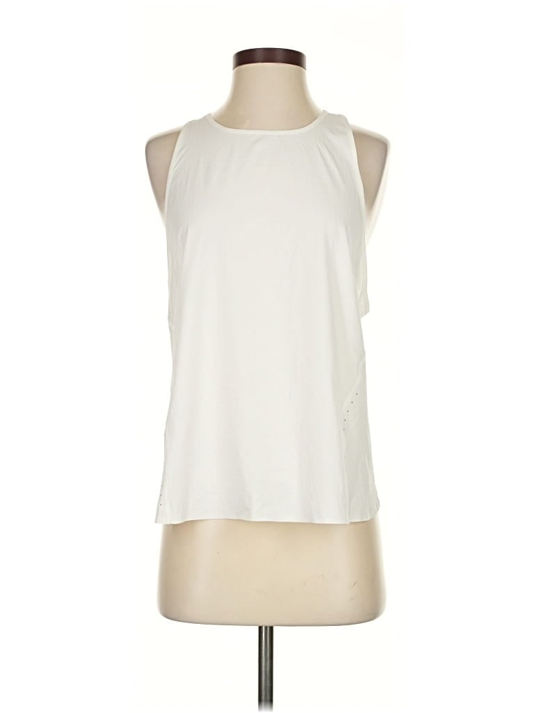 Pre-owned Lululemon Athletica Tank Top White Halter Neckline Tops