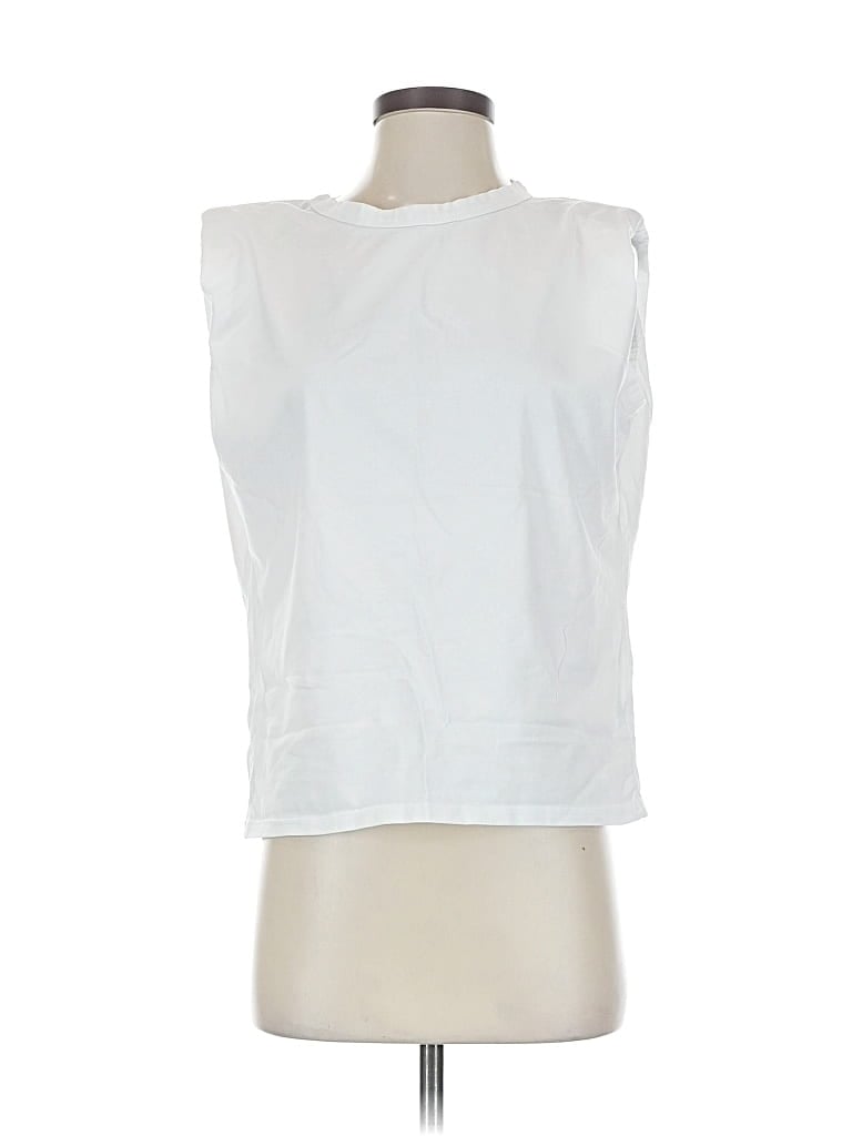 UNBRANDED Pre-owned Sleeveless T-shirt In White