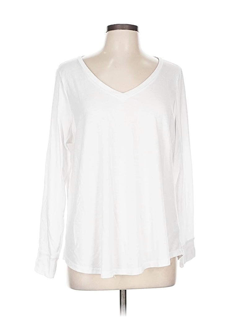 Pre-owned Torrid Long Sleeve Top White V Neck Tops