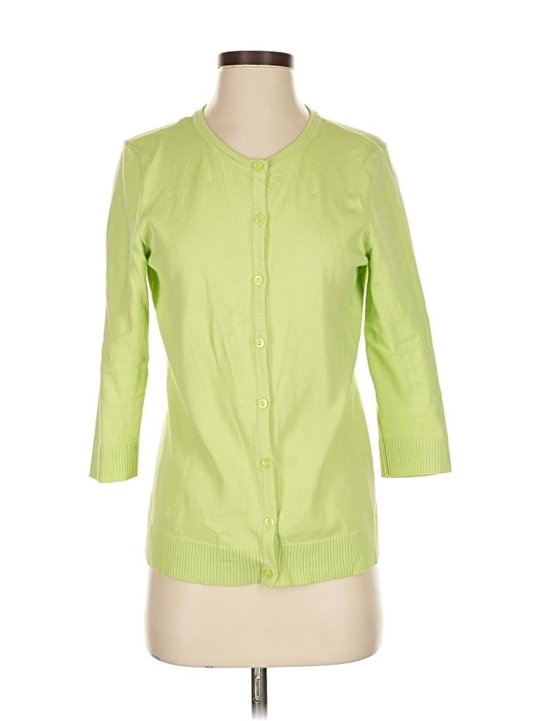 Pre-owned Christopher & Banks Cardigan Sweater In Green