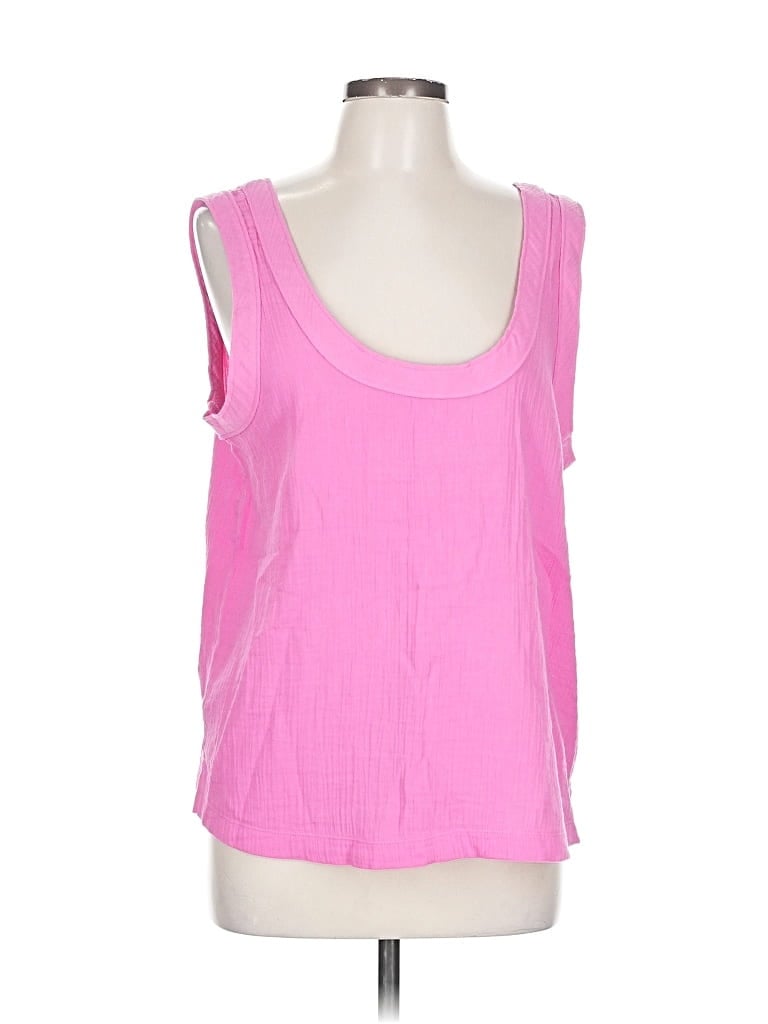 Ann Taylor Loft Outlet Sleeveless Top Pink Scoop Neck Tops