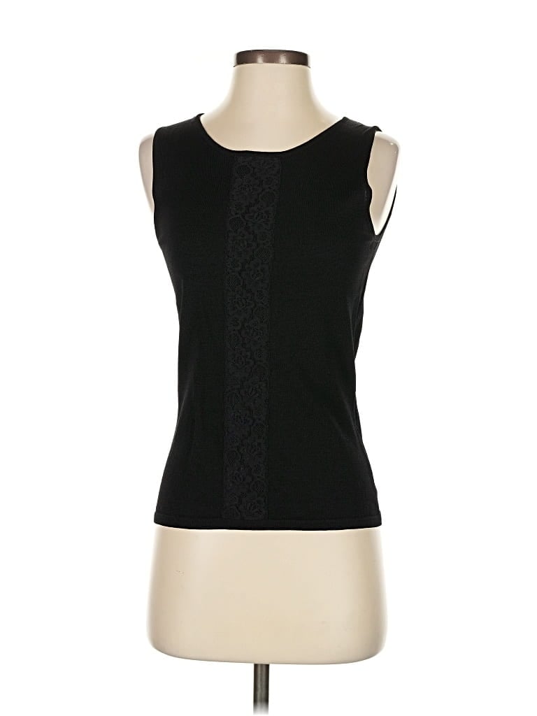 Pre-owned Ann Taylor Sleeveless Top Black Boatneck Tops
