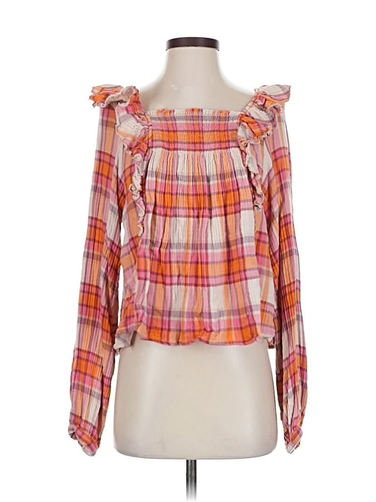 Pre-owned We The Free Long Sleeve Blouse In Orange