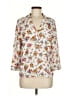 Zara Basic 100% Viscose Floral White 3/4 Sleeve Blouse Size M - photo 1