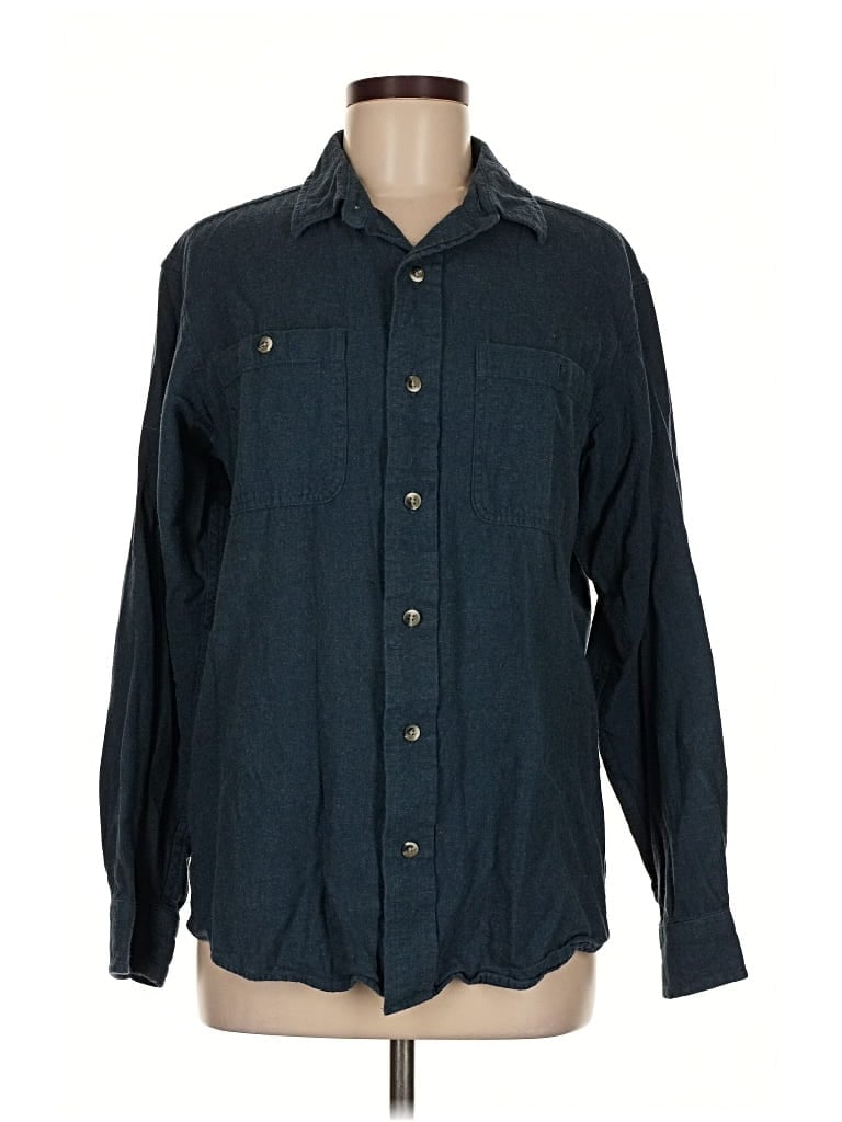 Pre-owned Assorted Brands Long Sleeve Button Down Shirt In Blue