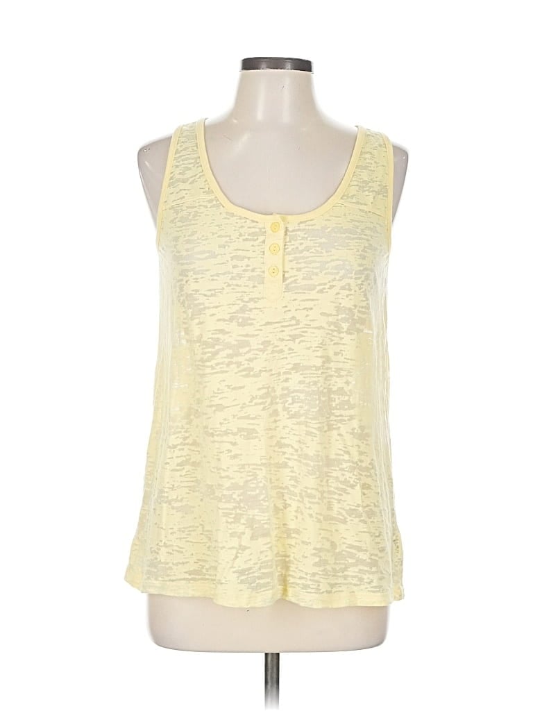 Pre-owned Eddie Bauer Sleeveless Top Yellow Scoop Neck Tops