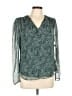 Iris Setlakwe 100% Polyester Teal Long Sleeve Blouse Size 10 - photo 1
