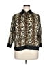Alberto Makali 100% Polyester Animal Print Brown Gold 3/4 Sleeve Blouse Size XL - photo 1