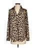Ann Taylor 100% Polyester Animal Print Brown Long Sleeve Blouse Size XS - photo 1