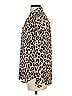 Ann Taylor 100% Polyester Animal Print Brown Long Sleeve Blouse Size XS - photo 5