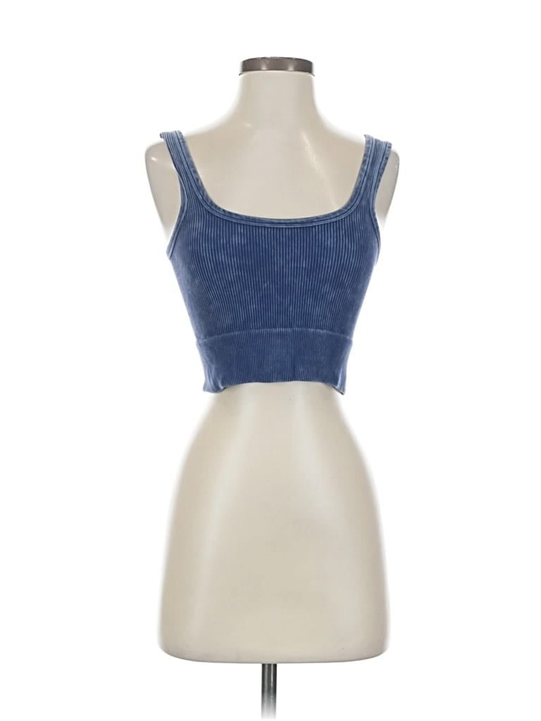 Pre-owned Pebby Forevee Tank Top Blue Strapless Neckline Tops