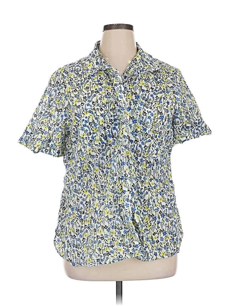 Pre-owned Tommy Hilfiger Short Sleeve Blouse In Blue