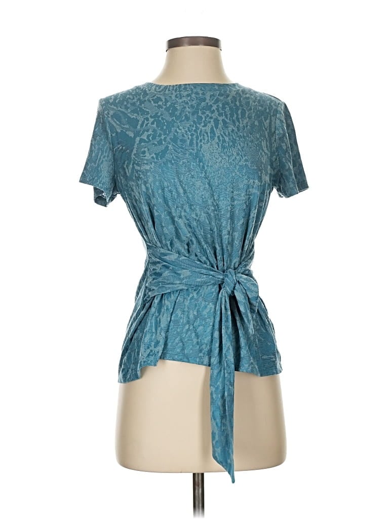 Pre-owned Simply Vera Vera Wang Short Sleeve Blouse In Blue