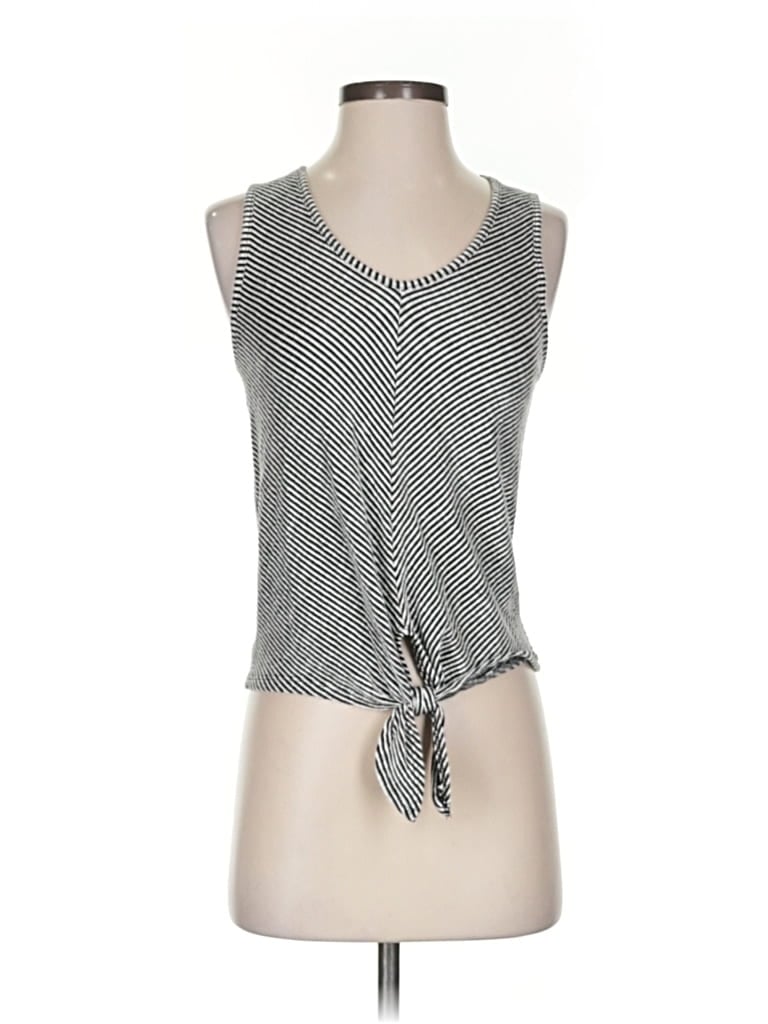 Pre-owned Caution To The Wind Tank Top Black Plunge Neckline Tops