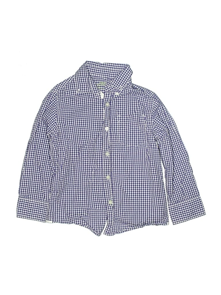 Pre-owned Crewcuts Kids' Long Sleeve Button Down Shirt In Blue