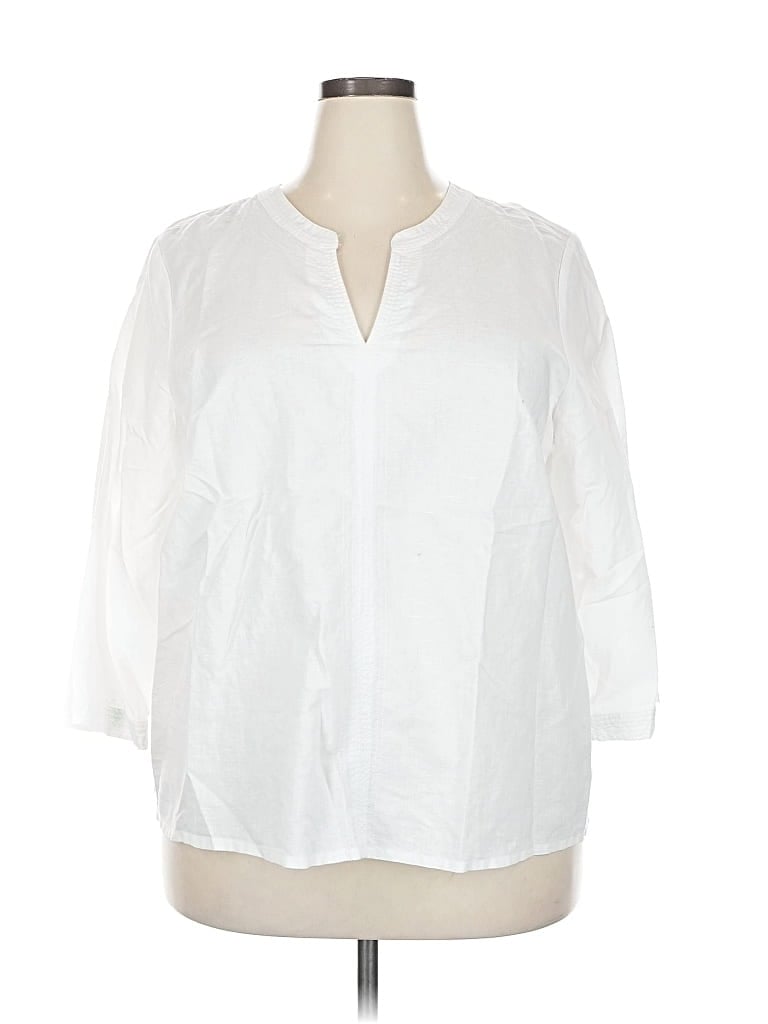 LIZ CLAIBORNE Pre-owned 3/4 Sleeve Blouse In White