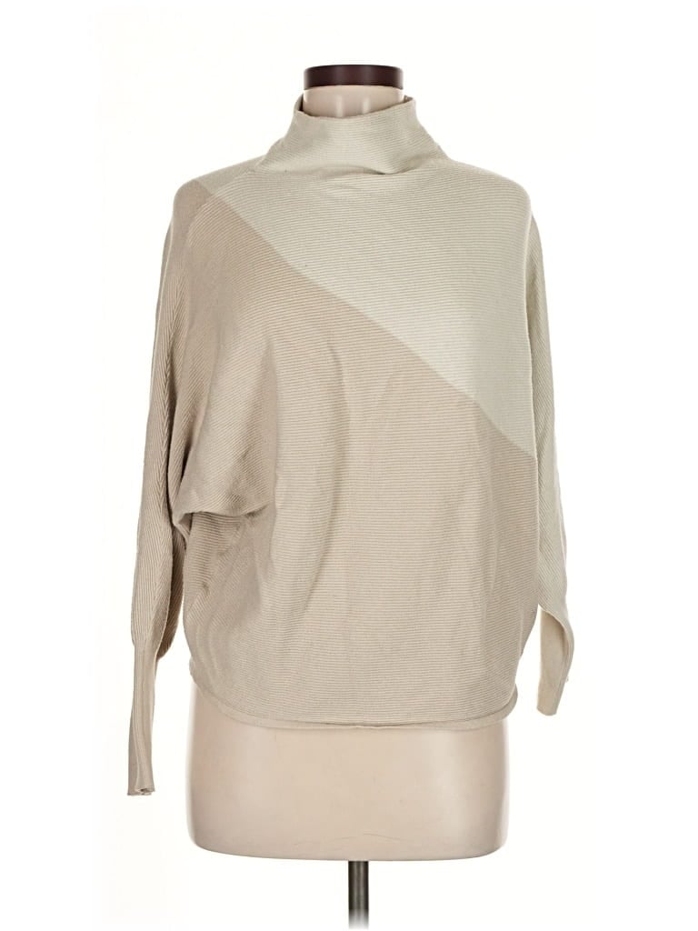 T TAHARI Pre-owned Turtleneck Sweater In White