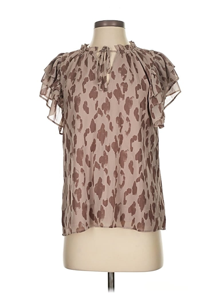 Pre-owned Sugarlips Short Sleeve Blouse In Brown